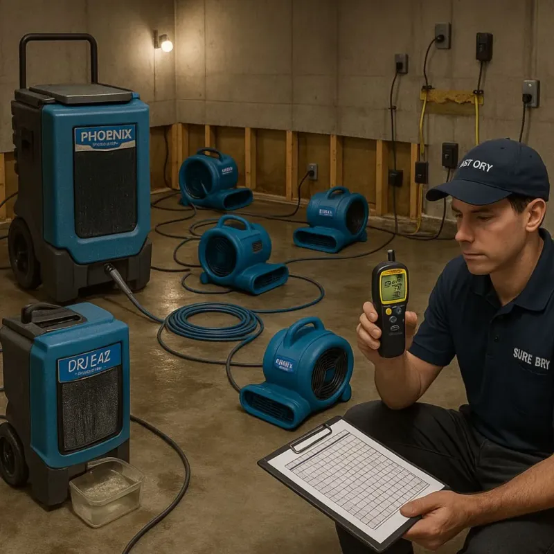 Structural Drying and Dehumidification process in Norton, OH